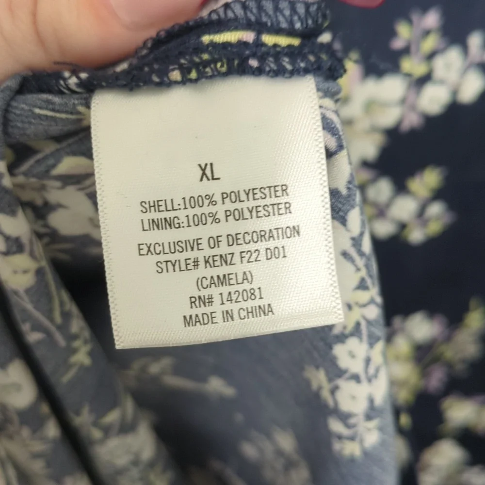 Kenzie x Francesca's Collections navy satin floral lace slip midi dress - Picture 8 of 13